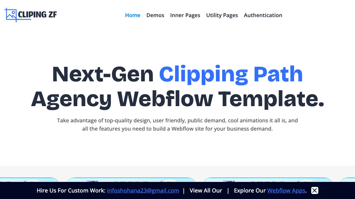Screenshot of the Cliping ZF theme homepage