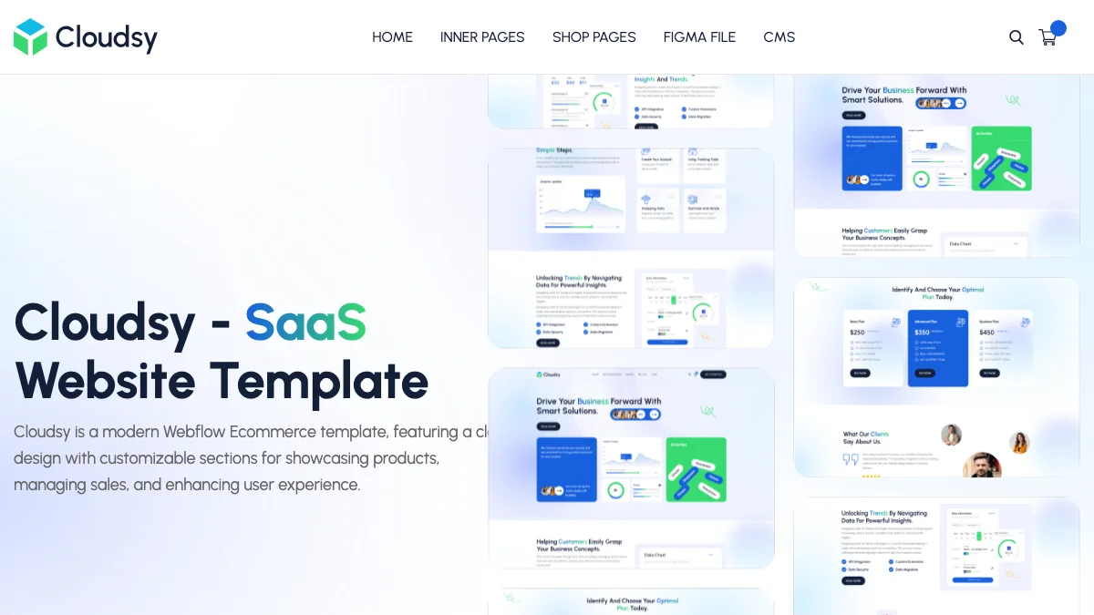 Screenshot of the Cloudsy theme homepage