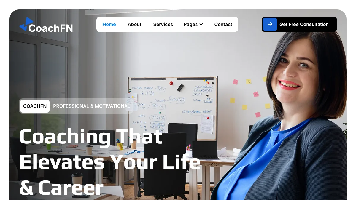 Screenshot of the CoahFN theme homepage