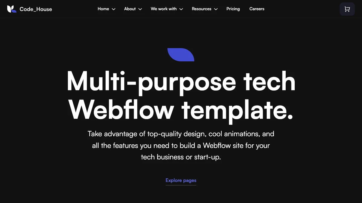 Screenshot of the Code House theme homepage