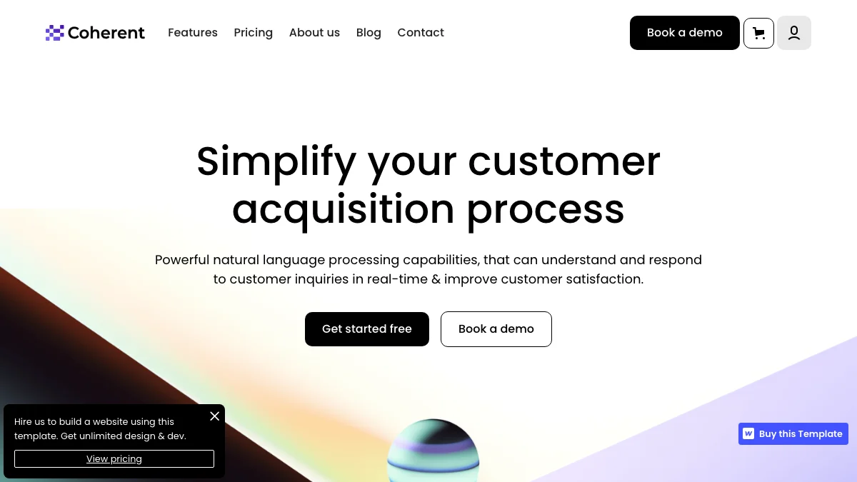 Screenshot of the Coherent theme homepage