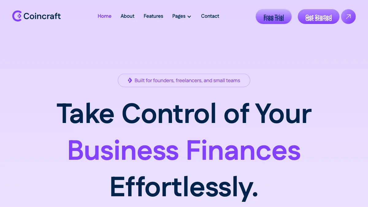 Screenshot of the Coincraft theme homepage