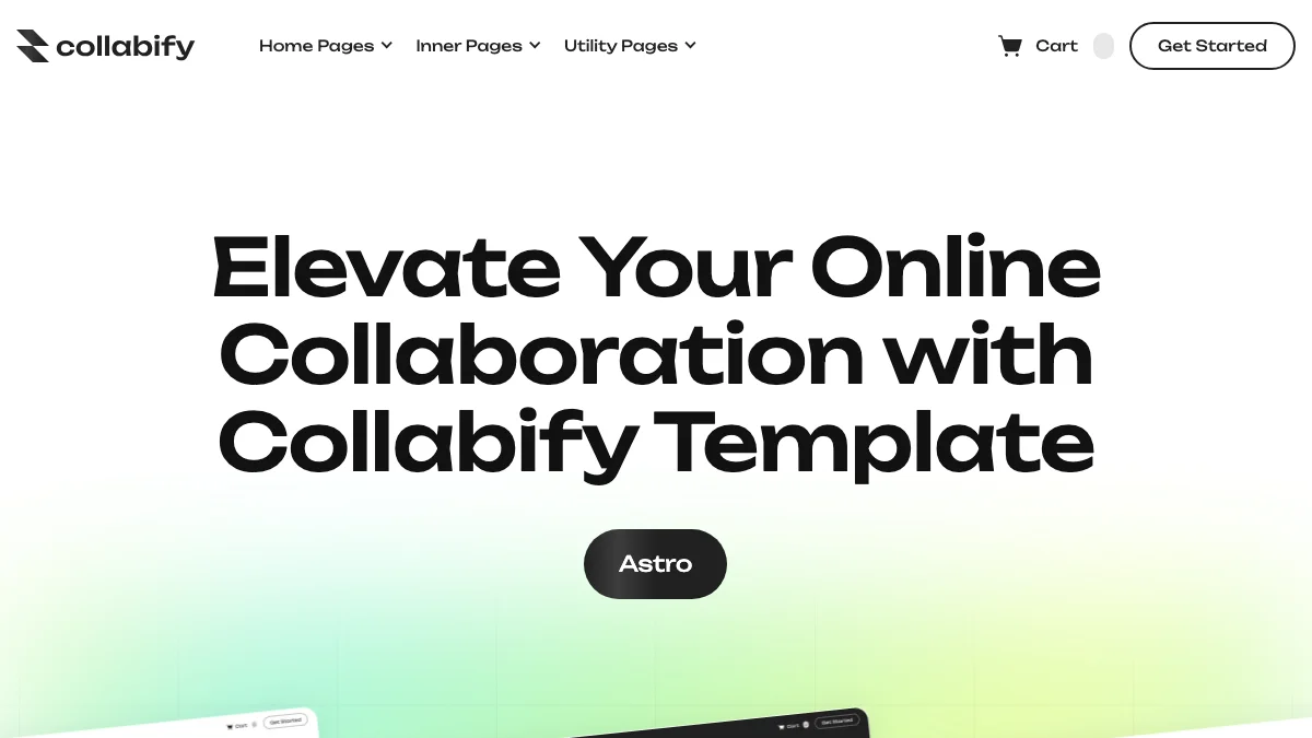 Screenshot of the Collabify Plus theme homepage