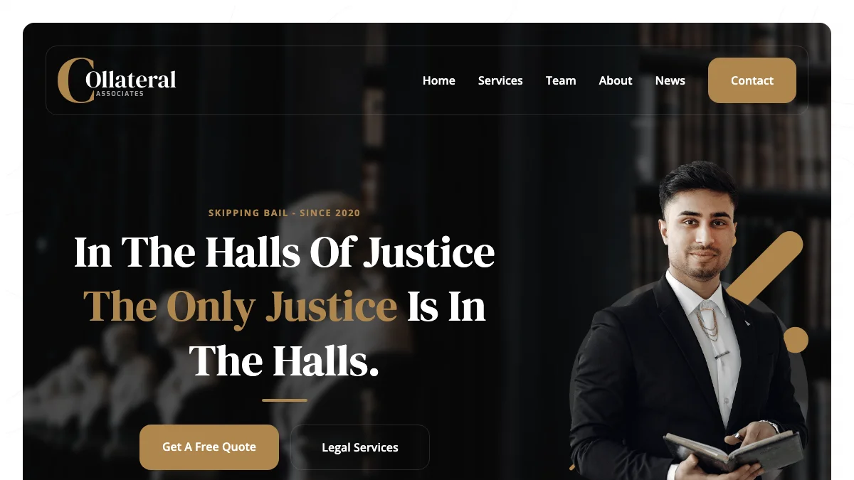 Screenshot of the Collateral theme homepage