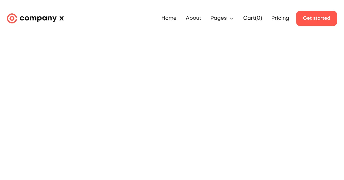 Screenshot of the Company X theme homepage