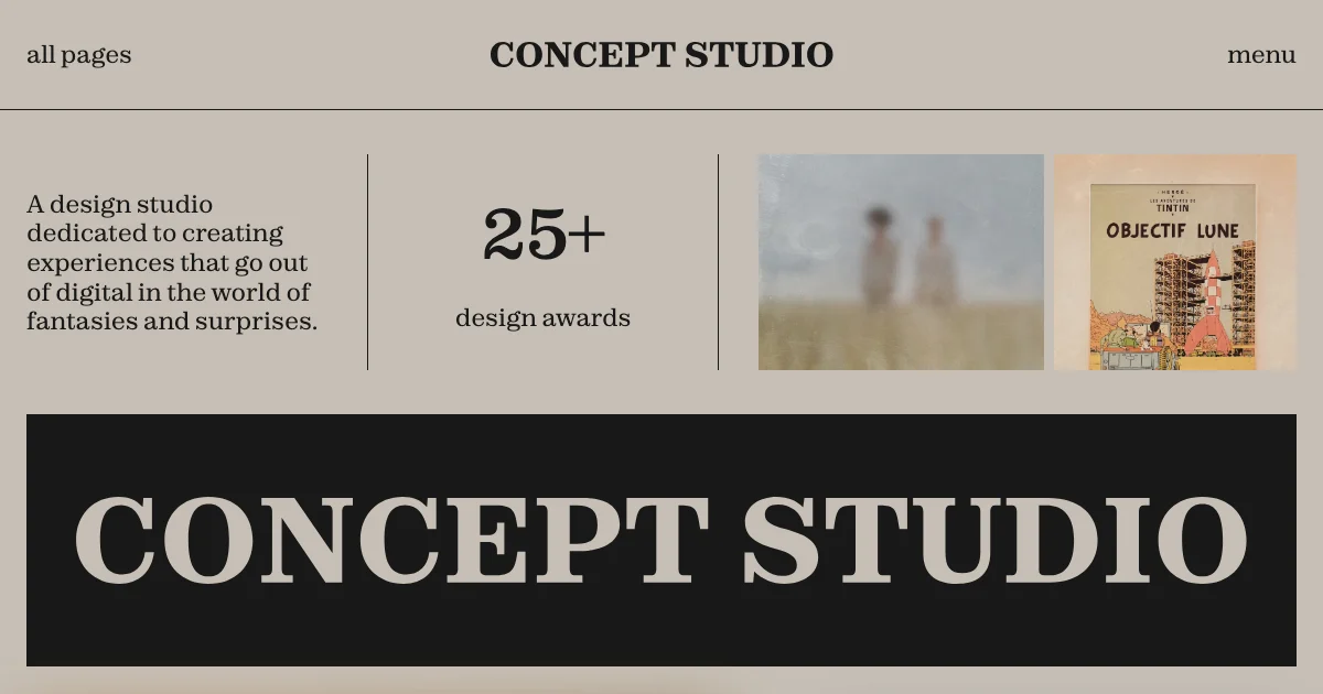 Screenshot of the Concept Studio theme homepage