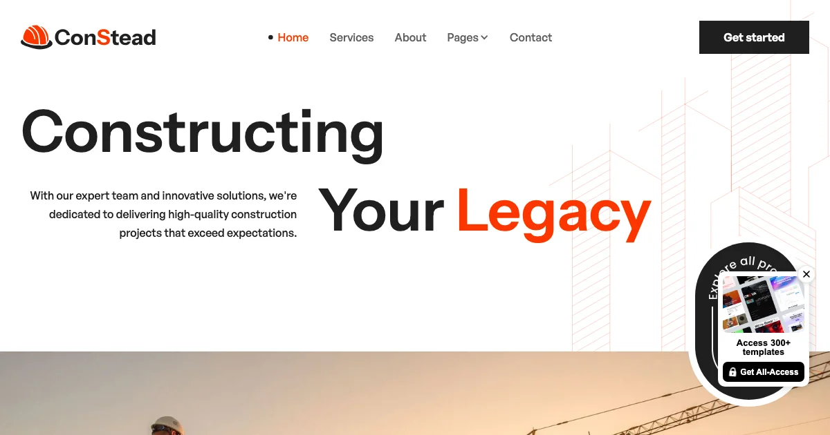 Screenshot of the Constead theme homepage
