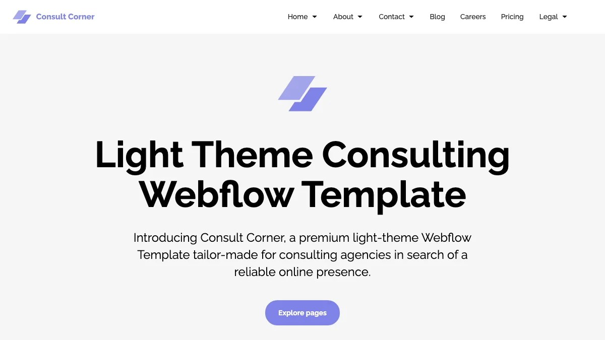Screenshot of the Consult Corner theme homepage