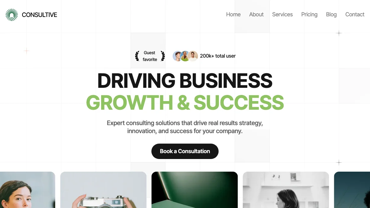 Screenshot of the Consultive theme homepage