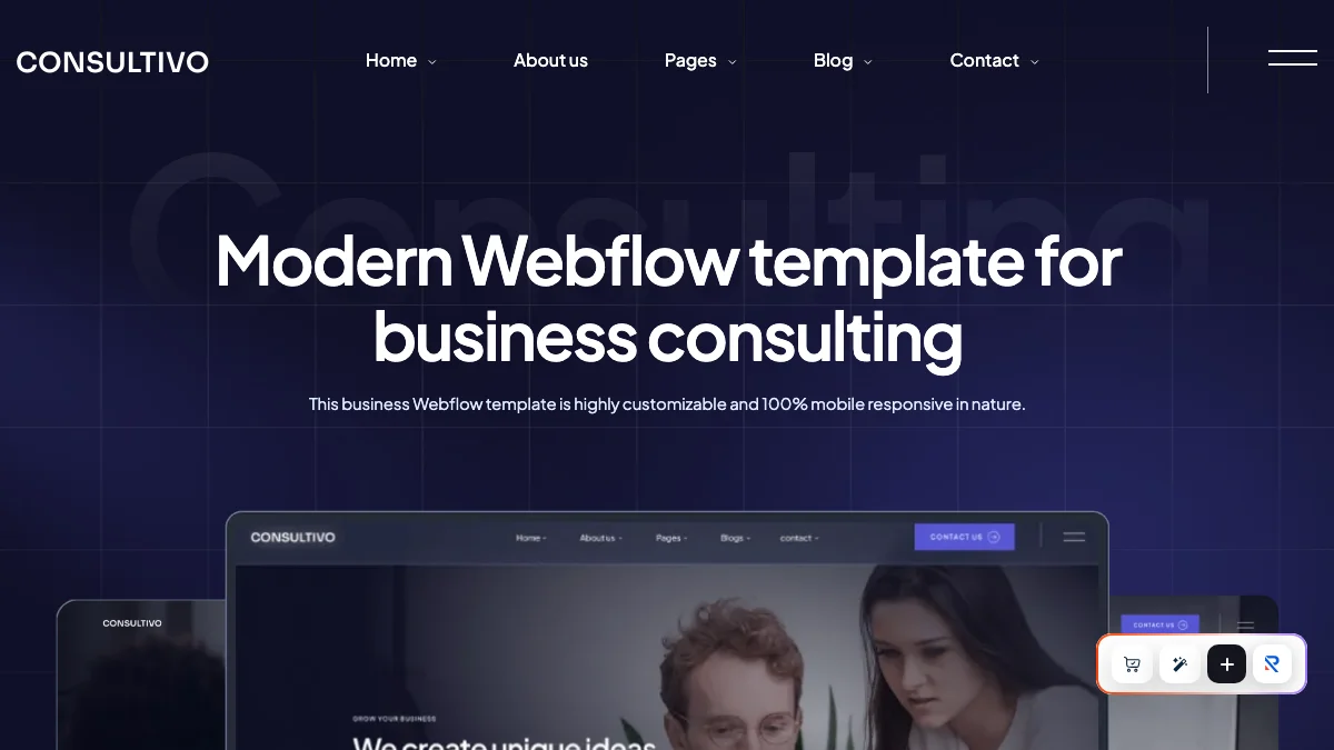 Screenshot of the Consultivo theme homepage