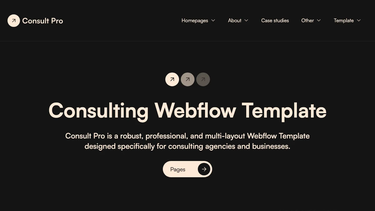 Screenshot of the Consult Pro theme homepage