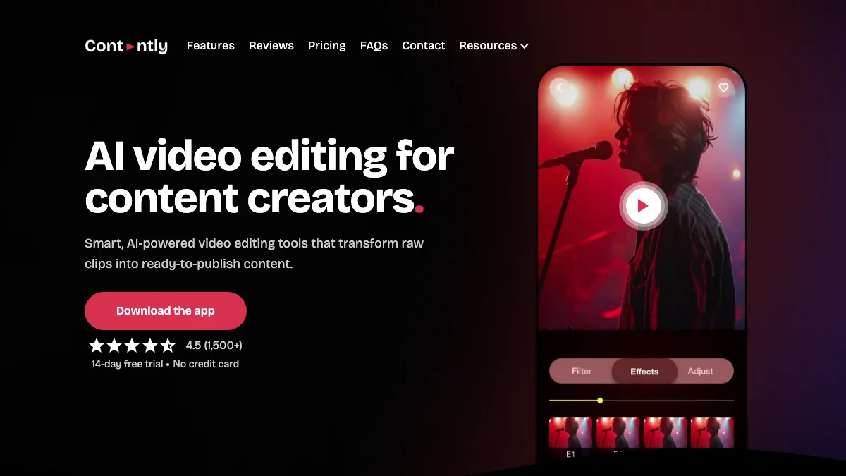 Screenshot of the Contently theme homepage
