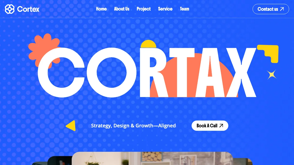 Screenshot of the Cortax theme homepage