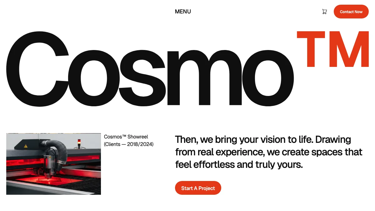 Screenshot of the Cosmo Studio theme homepage