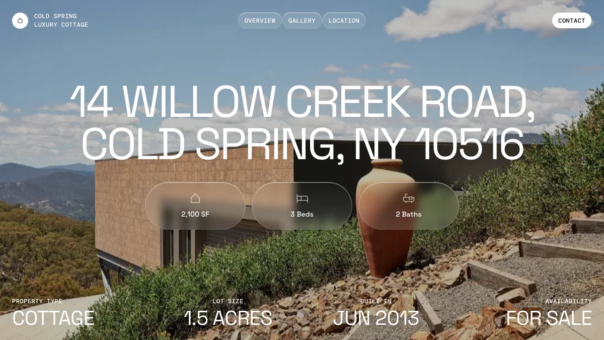Screenshot of the cold spring theme homepage