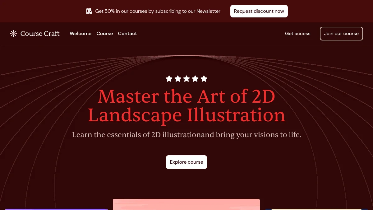 Screenshot of the Course Craft theme homepage
