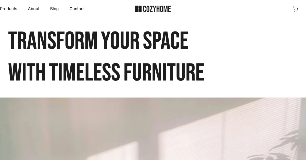 Screenshot of the CozyHome theme homepage