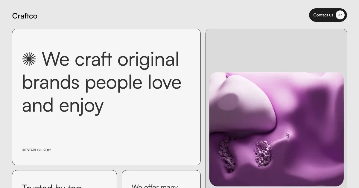 Screenshot of the Craftco theme homepage