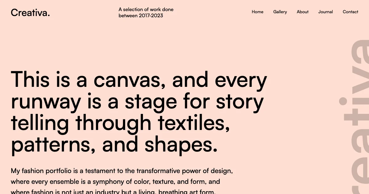 Screenshot of the Creativa theme homepage