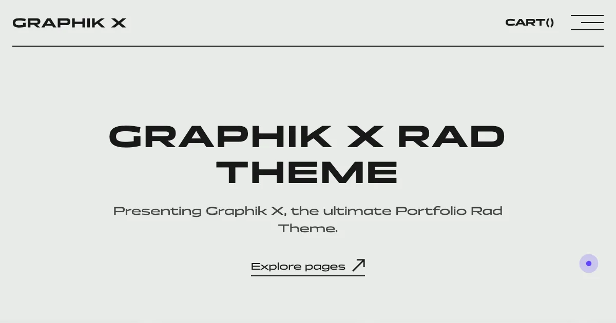 Screenshot of the Creative X theme homepage