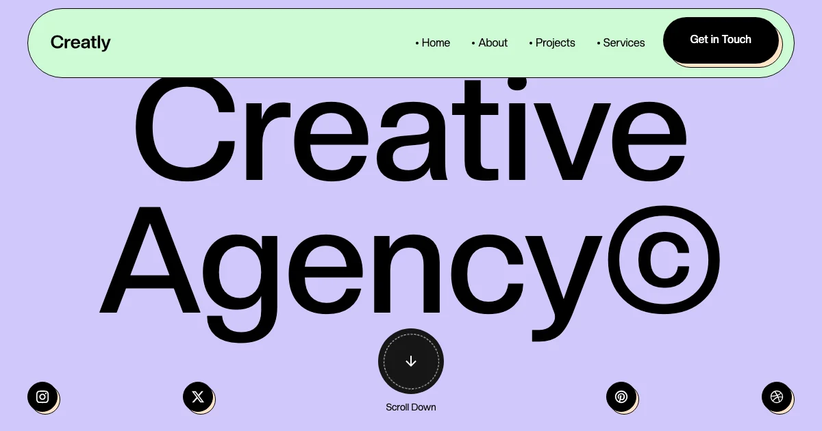 Screenshot of the Creatly theme homepage
