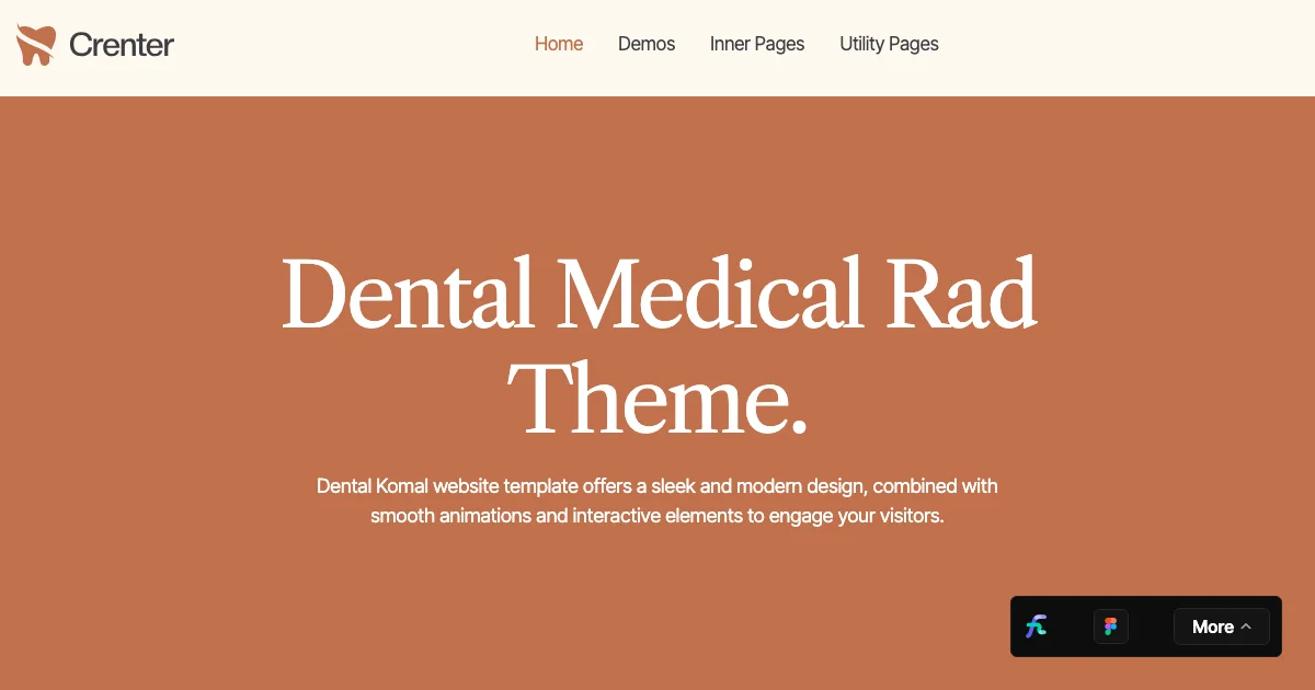 Screenshot of the Crenter theme homepage