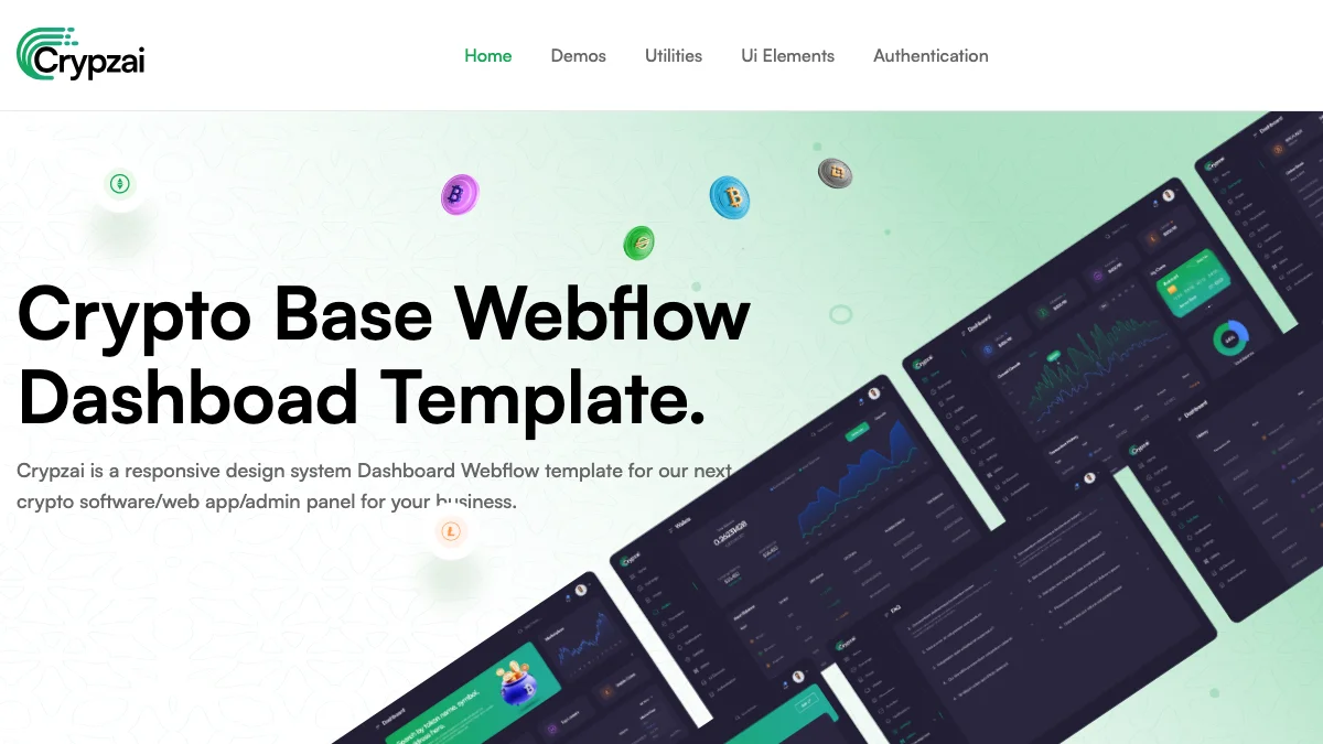 Screenshot of the Crypzai theme homepage