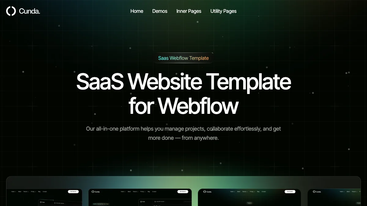 Screenshot of the Cunda theme homepage