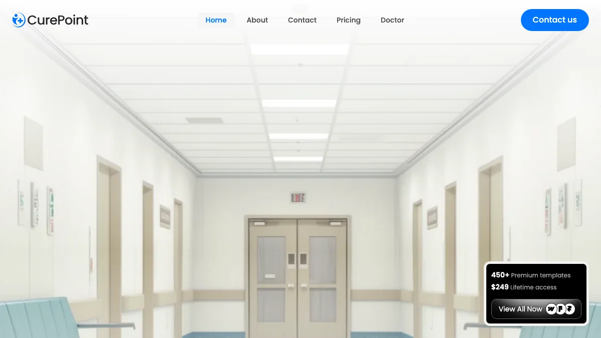 Screenshot of the CurePoint theme homepage