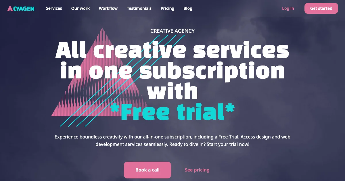 Screenshot of the Cyagen theme homepage