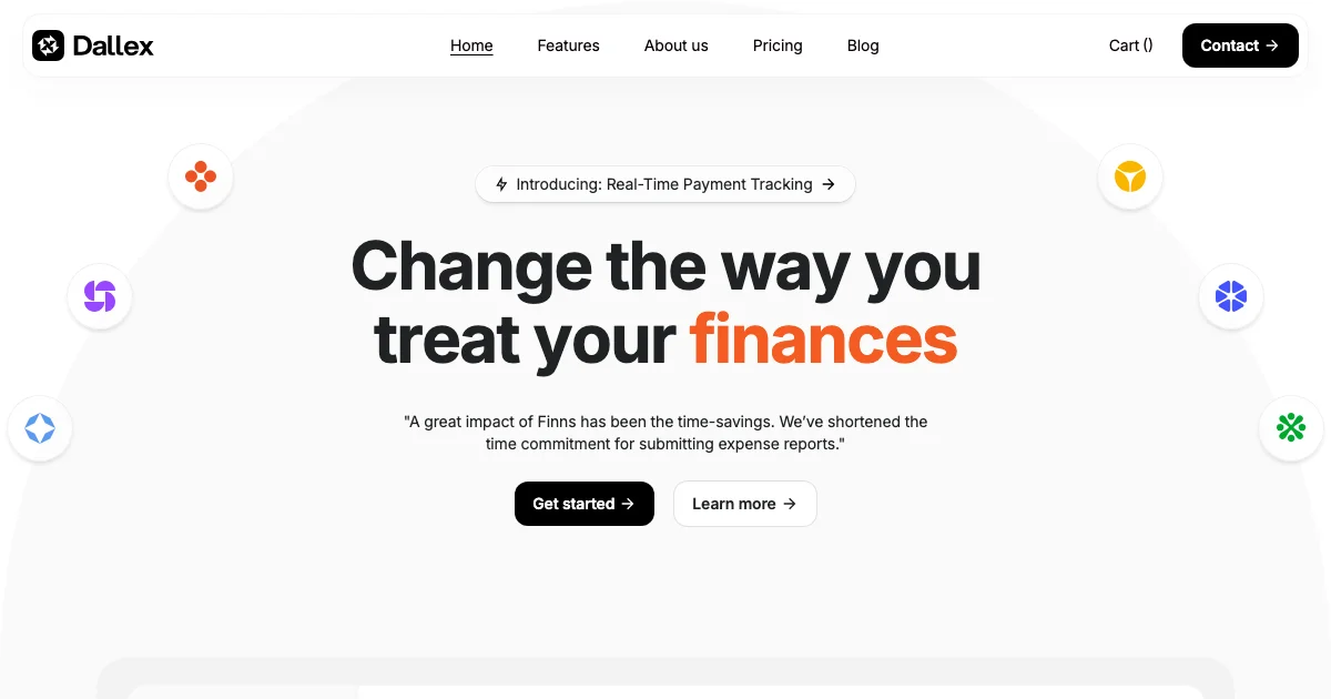 Screenshot of the Dallex theme homepage