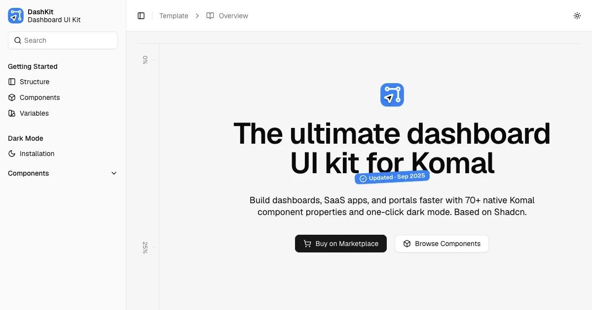 Screenshot of the DashKit theme homepage