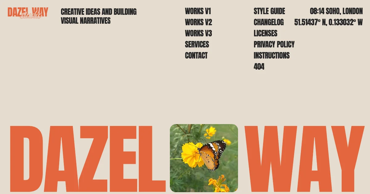 Screenshot of the Dazel Way DB theme homepage