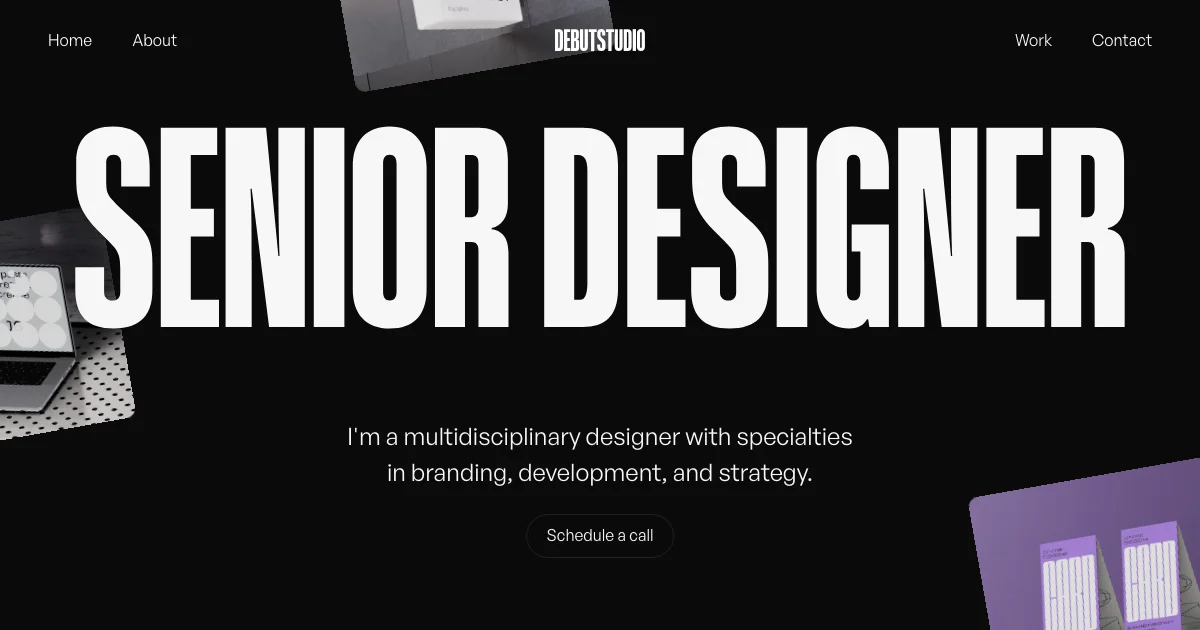 Screenshot of the Debut Studio theme homepage