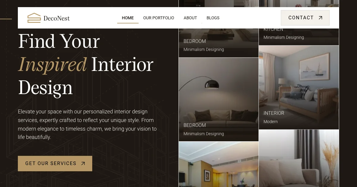 Screenshot of the DecoNest theme homepage
