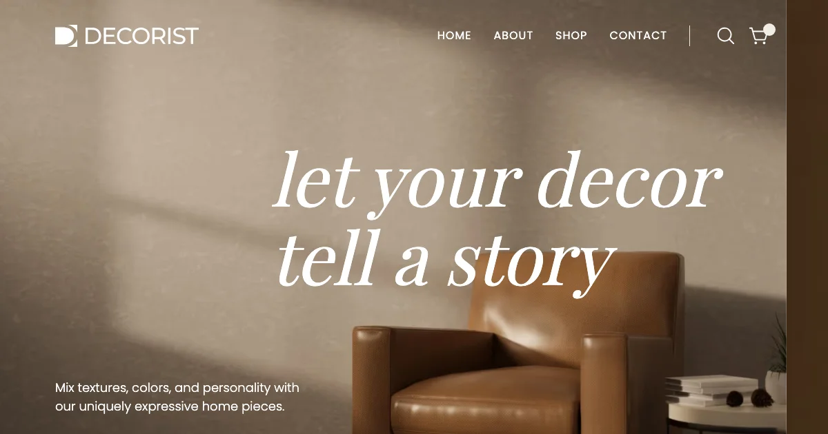 Screenshot of the Decorist theme homepage