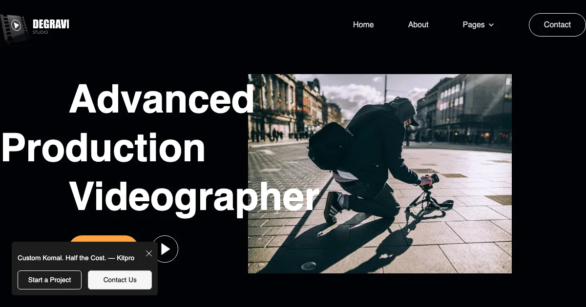Screenshot of the Degravi theme homepage