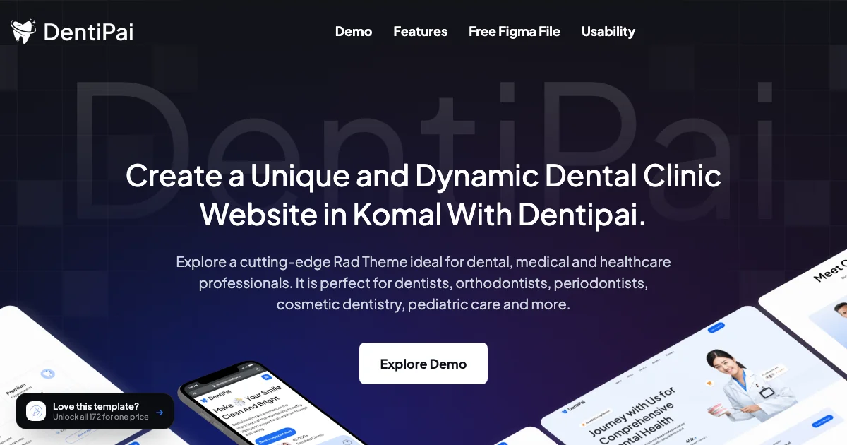 Screenshot of the DentiPai theme homepage