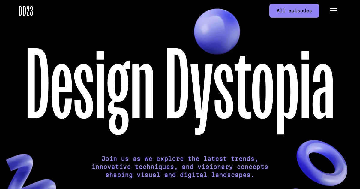 Screenshot of the DesignDystopia theme homepage