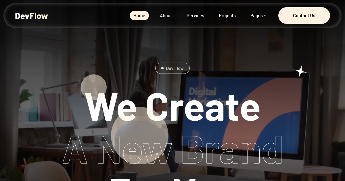 Screenshot of the DevFlow theme homepage