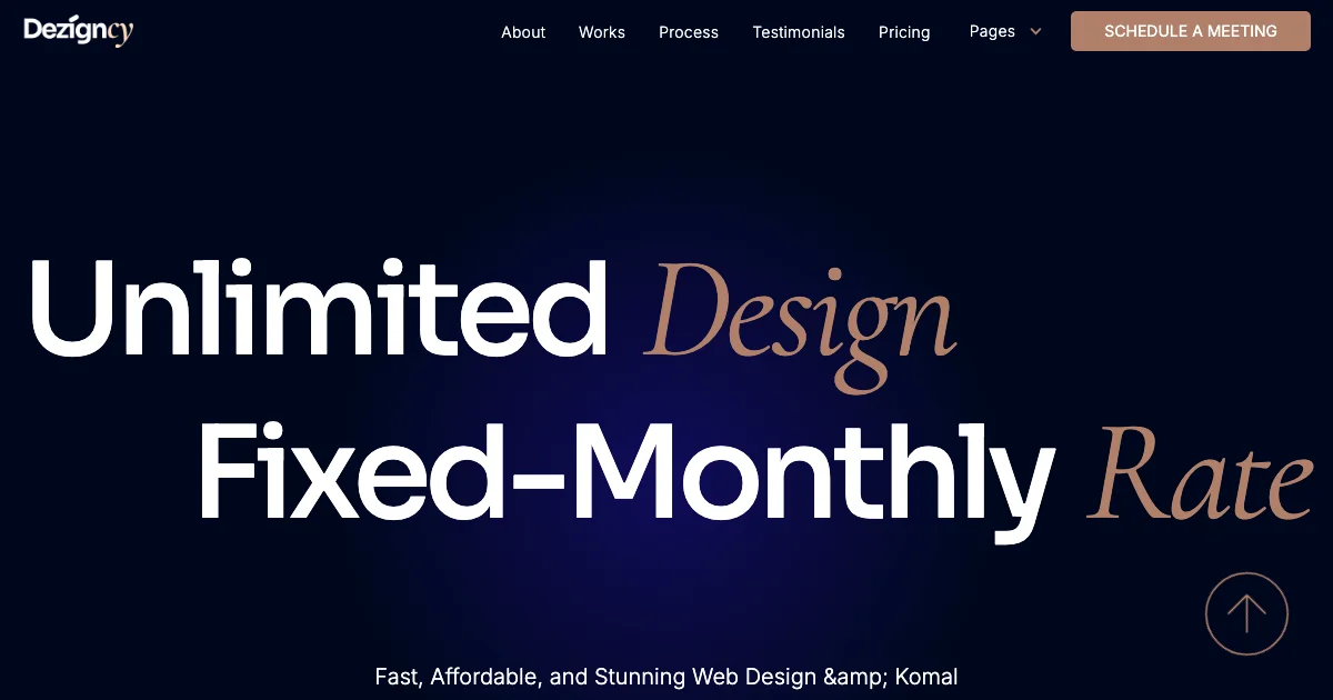 Screenshot of the Dezigncy theme homepage