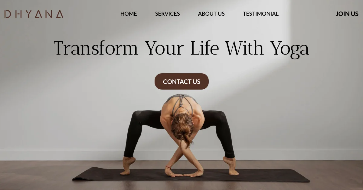 Screenshot of the Dhyana theme homepage