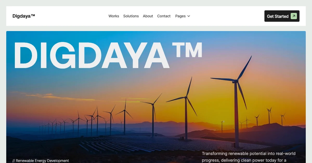 Screenshot of the Digdaya theme homepage