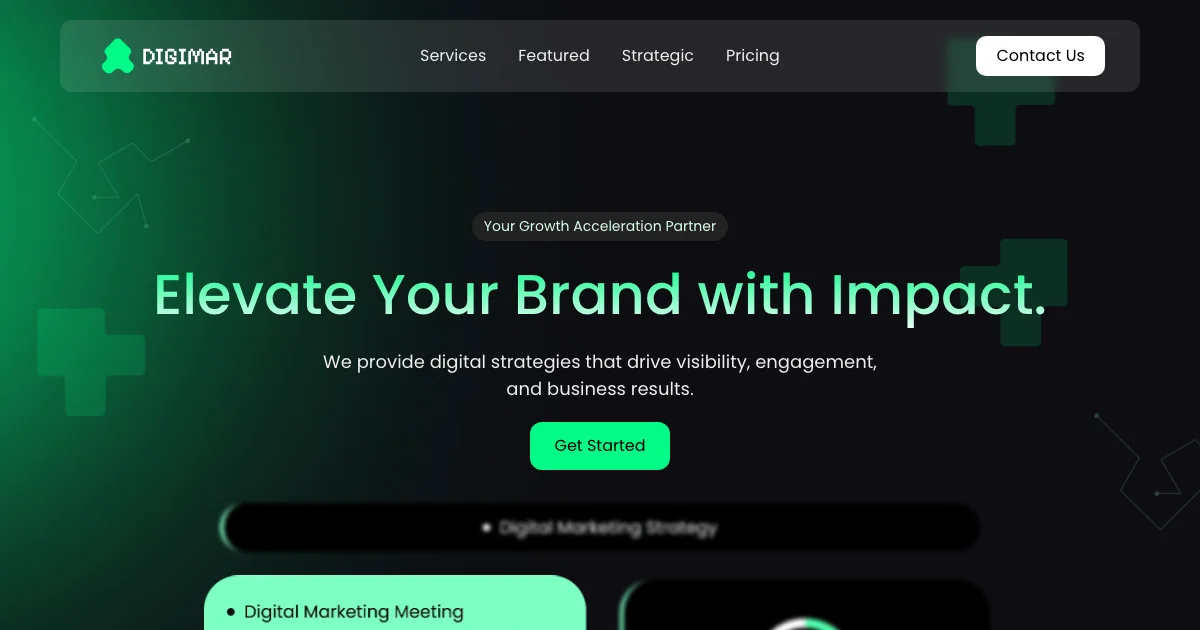 Screenshot of the Digimarr theme homepage