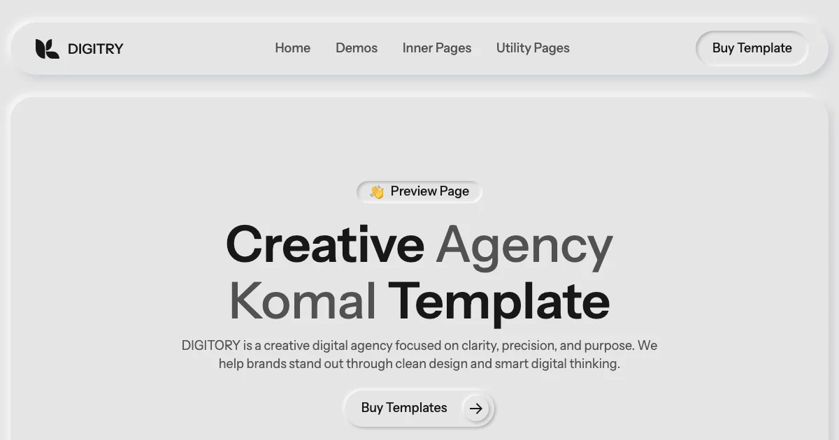 Screenshot of the Digitry theme homepage