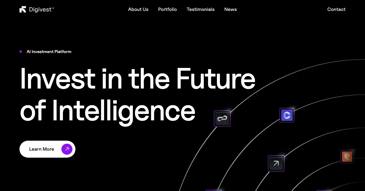 Screenshot of the Digivest theme homepage