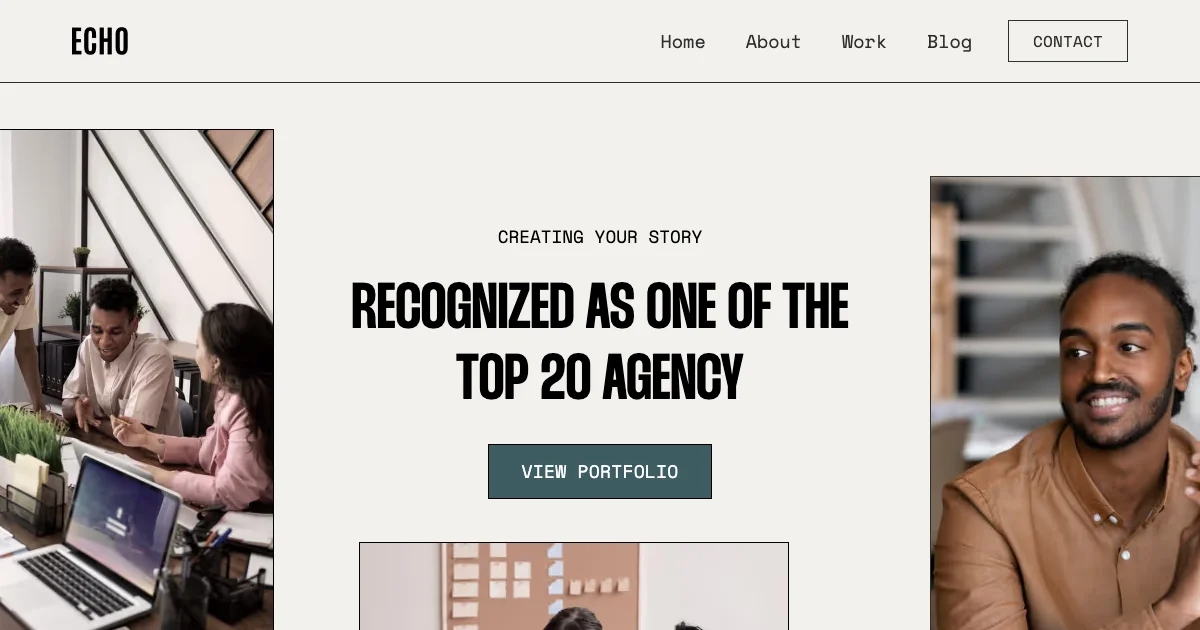 Screenshot of the Echo Agenci theme homepage
