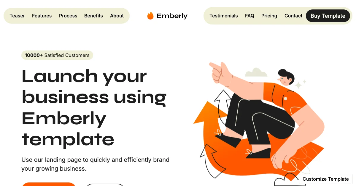 Screenshot of the Emberly theme homepage