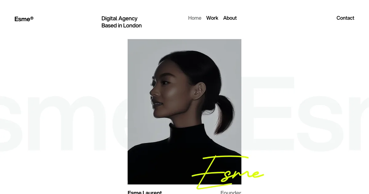 Screenshot of the Esme theme homepage