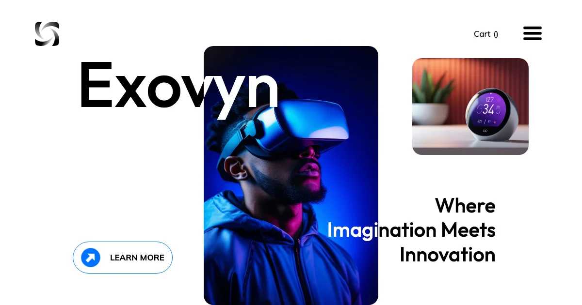 Screenshot of the Exovyn theme homepage